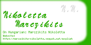 nikoletta marczikits business card